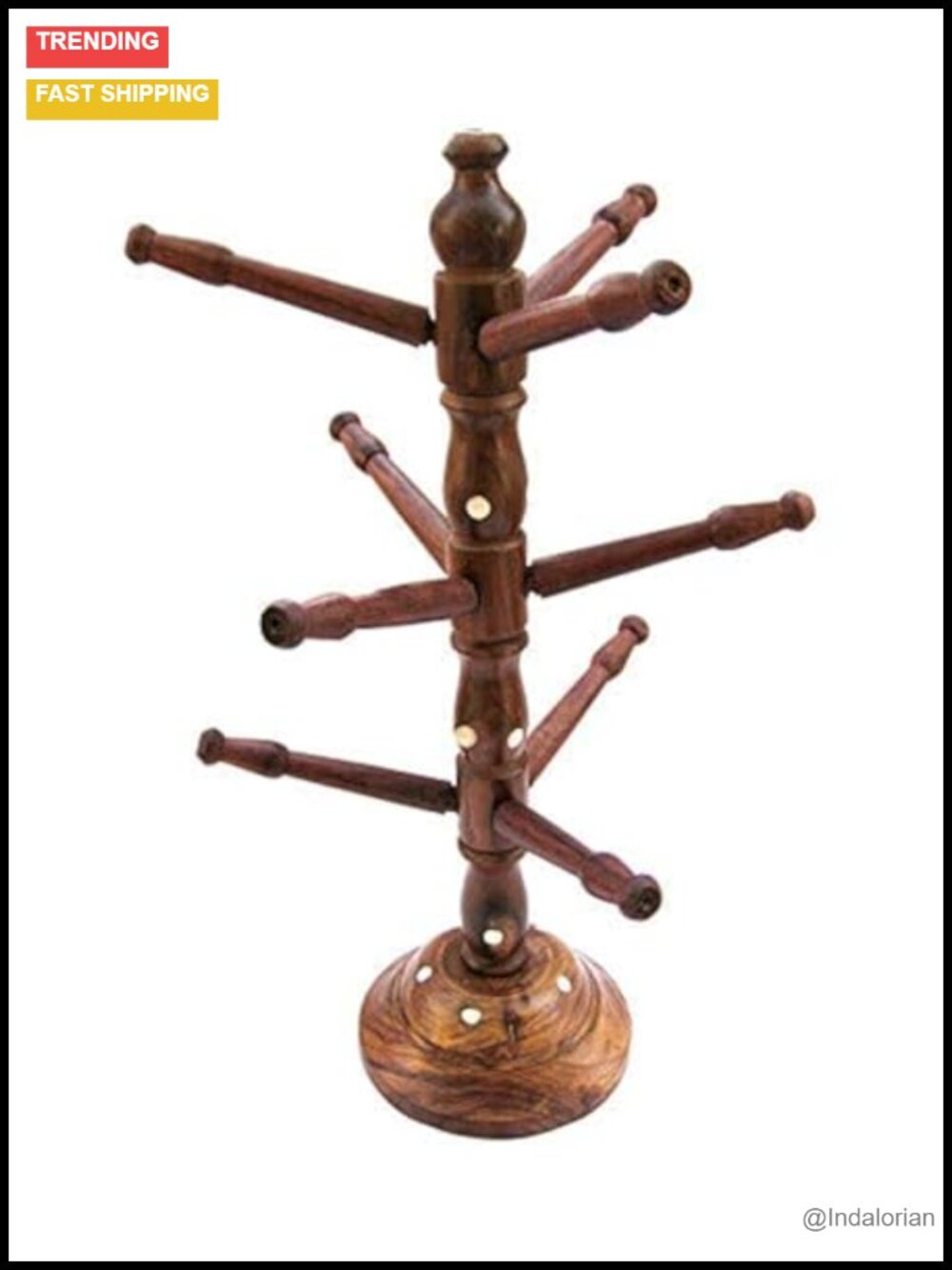 Wooden Bangle Stand Jewelry Organizer Handmade Sheesham Wood